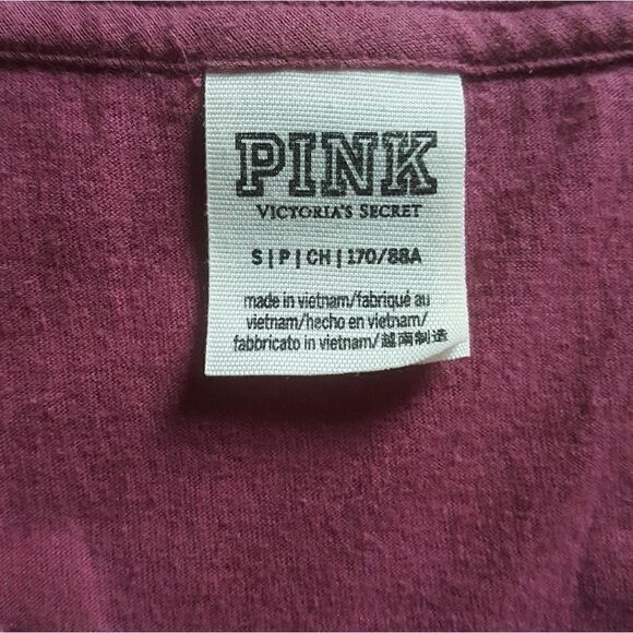 PINK Victoria's Secret Mauve Short Sleeve Tie Front Top Size Small - Picture 4 of 5